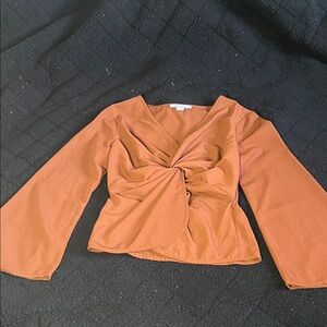 FAVLUX Terracotta Twist Front Blouse